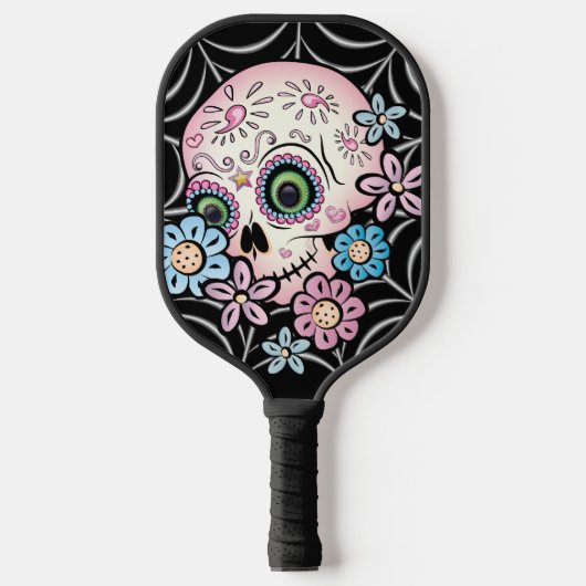 Sweet Sugar Skull Pickleball Paddle (Voorkant)