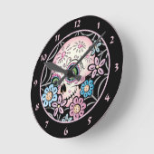 Sweet Sugar Skull Ronde Klok (Hoek)