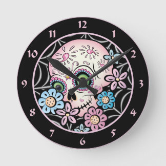 Sweet Sugar Skull Ronde Klok