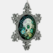 Sweet Sugar Skull Tin Sneeuwvlok Ornament (Links)