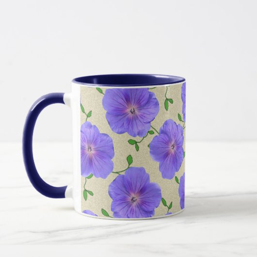 Sweet Summer Botanical Blue Flower Mok (Links)