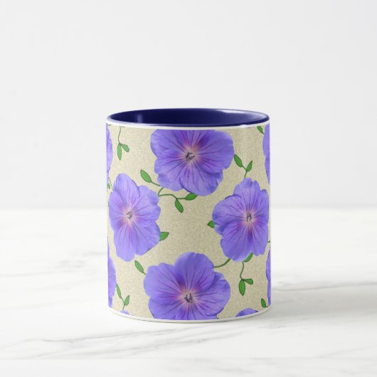 Sweet Summer Botanical Blue Flower Mok (Midden)