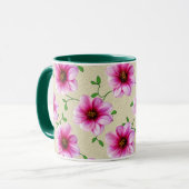 Sweet Summer Botanical Pink Flower Mok (Voorkant links)