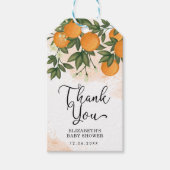 Sweet Summer Citrus Sinaasappels Groen Baby shower Cadeaulabel (Voorkant)