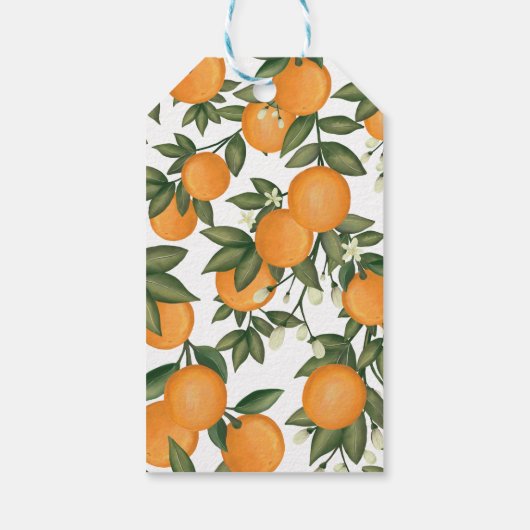Sweet Summer Citrus Sinaasappels Groen Baby shower Cadeaulabel (Achterkant)