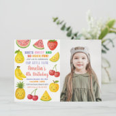 Sweet Summer Fruit Verjaardag Uitnodiging (Staand voorkant)