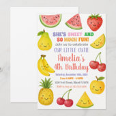 Sweet Summer Fruit Verjaardag Uitnodiging (Voorkant / Achterkant)