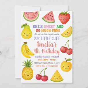 Sweet Summer Fruit Verjaardag Uitnodiging