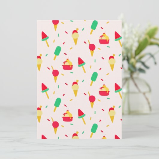 Sweet Summer Fun Rainbow Ice Cream Sprinkles Aankondiging (Staand voorkant)
