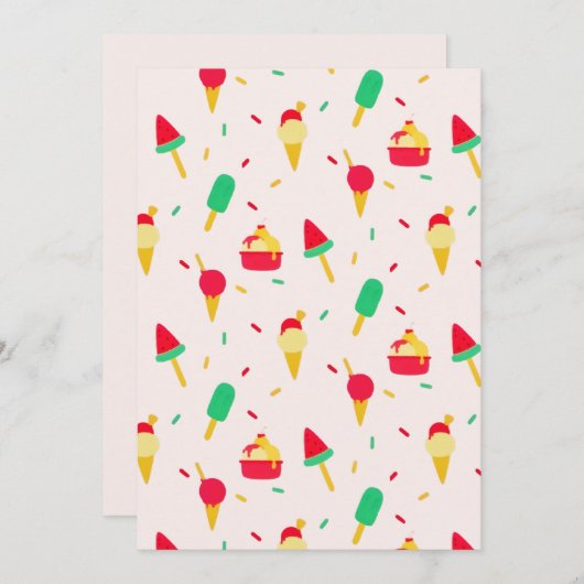 Sweet Summer Fun Rainbow Ice Cream Sprinkles Aankondiging (Voorkant / Achterkant)