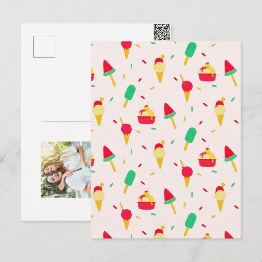 Sweet Summer Fun Rainbow Ice Cream Sprinkles Feestdagenkaart (Voorkant / Achterkant)