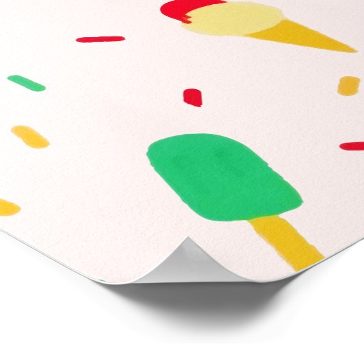 Sweet Summer Fun Rainbow Ice Cream Sprinkles Poster (Hoek)