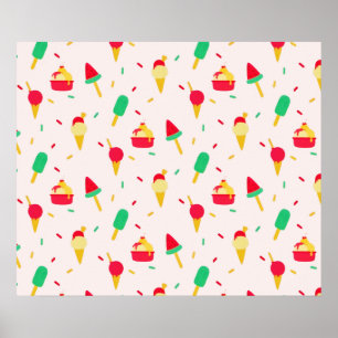 Sweet Summer Fun Rainbow Ice Cream Sprinkles Poster