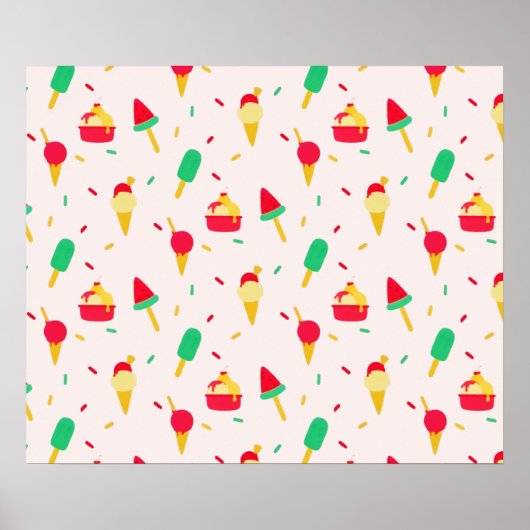 Sweet Summer Fun Rainbow Ice Cream Sprinkles Poster (Voorkant)