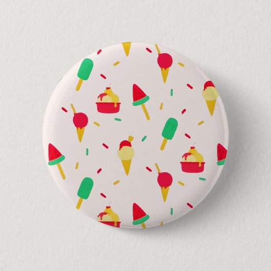 Sweet Summer Fun Rainbow Ice Cream Sprinkles Ronde Button 5,7 Cm (Voorkant)