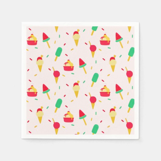 Sweet Summer Fun Rainbow Ice Cream Sprinkles Servet (Voorkant)