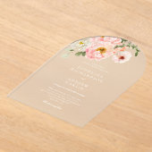 Sweet Summer Garden Acryl bruiloft uitnodiging (Laagn)