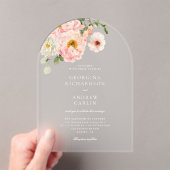 Sweet Summer Garden Acryl bruiloft uitnodiging (Insitu (Draagbaar))