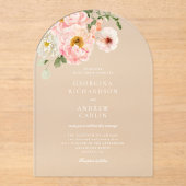 Sweet Summer Garden Acryl bruiloft uitnodiging (Voorkant)