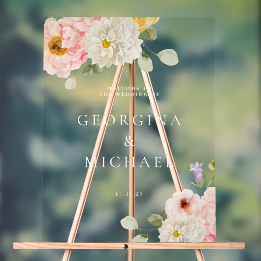Sweet Summer Garden Wedding Acryl Bord (Neutraal)