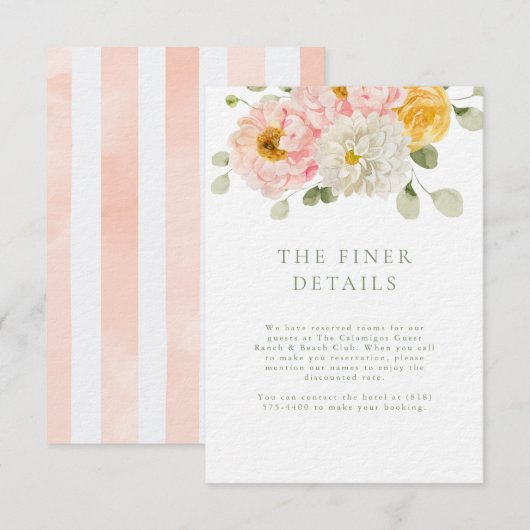 Sweet Summer Garden Wedding Details Behuizing Kaart (Voorkant / Achterkant)