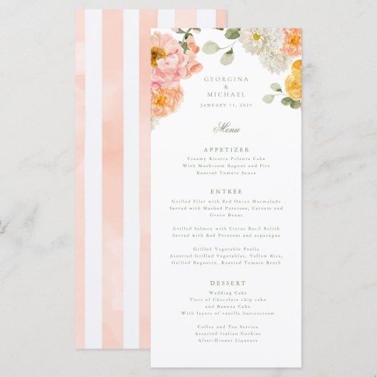 Sweet Summer Garden Wedding Menu (Voorkant / Achterkant)