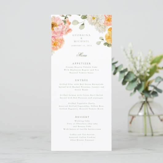 Sweet Summer Garden Wedding Menu (Staand voorkant)