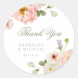 Sweet Summer Garden Wedding Ronde Sticker
