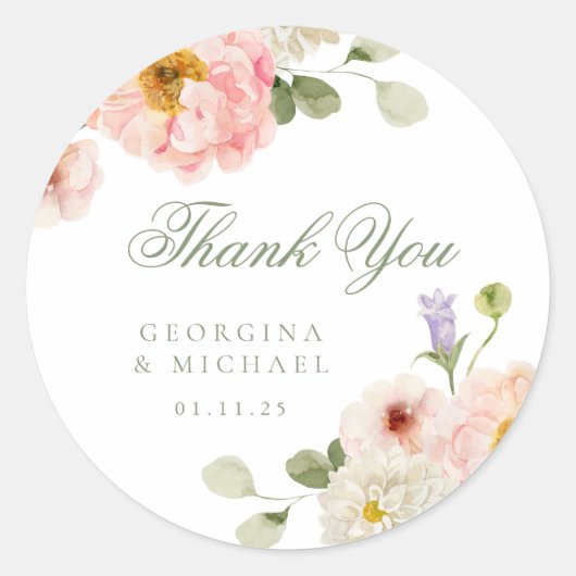 Sweet Summer Garden Wedding Ronde Sticker (Voorkant)