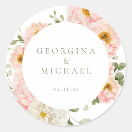 Sweet Summer Garden Wedding Ronde Sticker