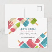 Sweet Summer Popsicle Kinderen verjaardagsfeestje Uitnodiging Briefkaart (Voorkant / Achterkant)