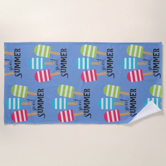 Sweet Summer Popsicles Strandlaken (Voorkant)