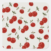 Sweet Summer Red Cherries Garden Vierkante Sticker (Voorkant)