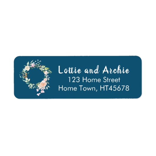 Sweet Summer Roos Garland Return Address Etiket (Voorkant)