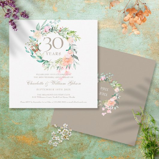 Sweet Summer Roses Slinger 30ste verjaardag Kaart