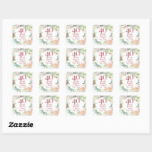 Sweet Summer Rozen Garland 40th Jubileum Vierkante Sticker (Vel)