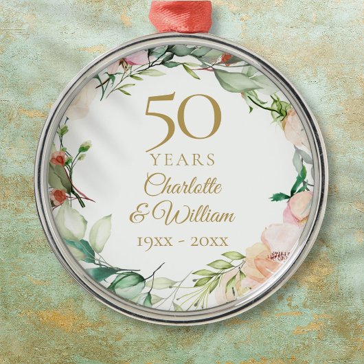 Sweet Summer Rozen Garland 50th Jubileum Metalen Ornament