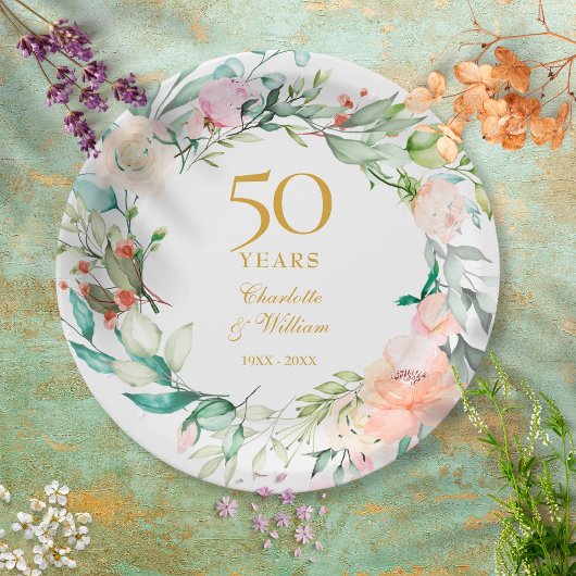 Sweet Summer Rozen Garland 50th Jubileum Papieren Bordje