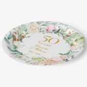 Sweet Summer Rozen Garland 50th Jubileum Papieren Bordje (Gekanteld)