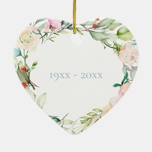 Sweet Summer Rozen Garland 60th Jubileum Keramisch Ornament (Achterkant)