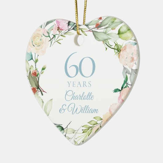Sweet Summer Rozen Garland 60th Jubileum Keramisch Ornament (Links)
