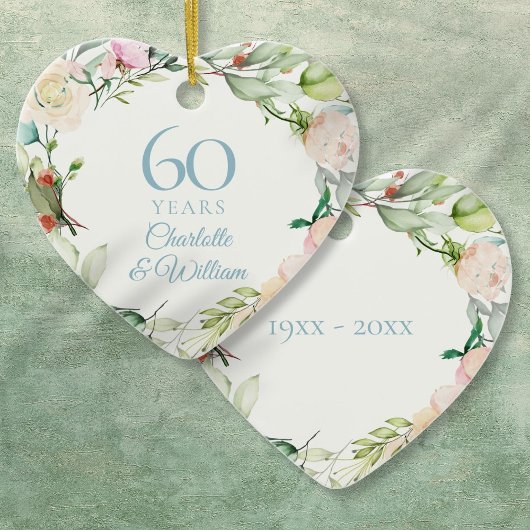 Sweet Summer Rozen Garland 60th Jubileum Keramisch Ornament