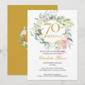 Sweet Summer Rozen Garland Monogram 70ste Verjaard Kaart (Voorkant / Achterkant)