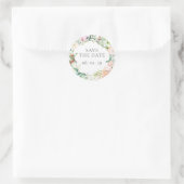 Sweet Summer Rozen Garland Save the Date Ronde Sticker (Tas)