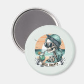 Sweet Summer Skeleton Retro Sunset Design Magneet (Voorkant / Achterkant)