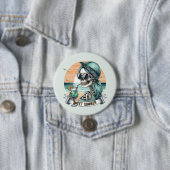 Sweet Summer Skeleton Retro Sunset Design Ronde Button 7,6 Cm (In situ)