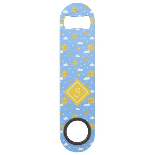 Sweet Summer Sunshine Cute Monogram Speed Flessenopener (Voorkant)