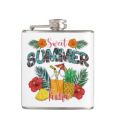 Sweet Summer Time Beach | Tropisch eiland Heupfles (Voorkant)