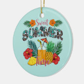 Sweet Summer Time Beach | Tropisch eiland Keramisch Ornament (Links)