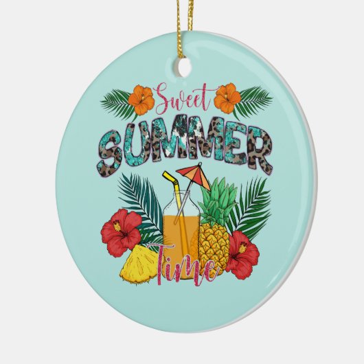 Sweet Summer Time Beach | Tropisch eiland Keramisch Ornament (Links)